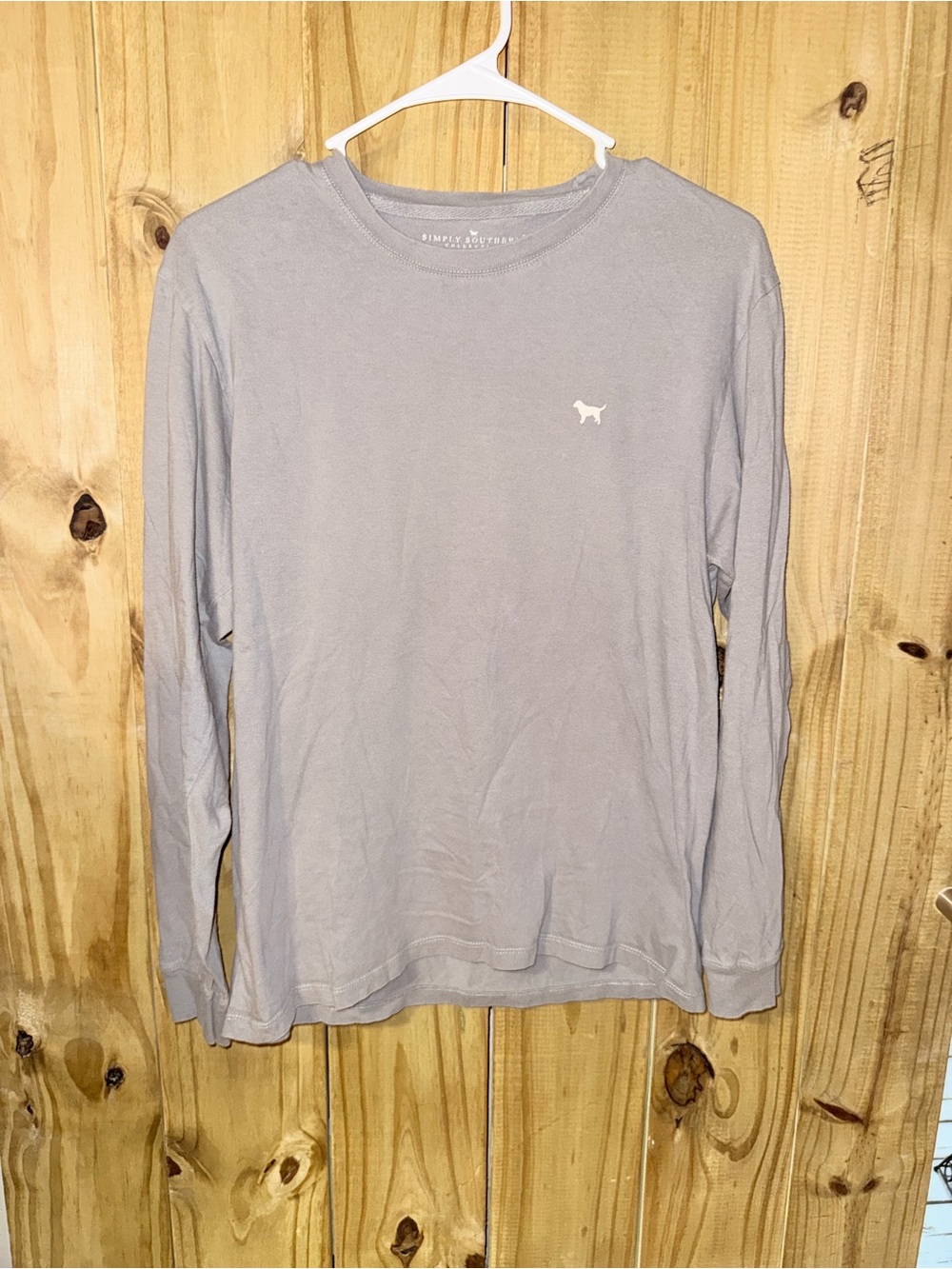 Simply Southern Light Gray Men’s Long-Sleeve Crewneck Shirt